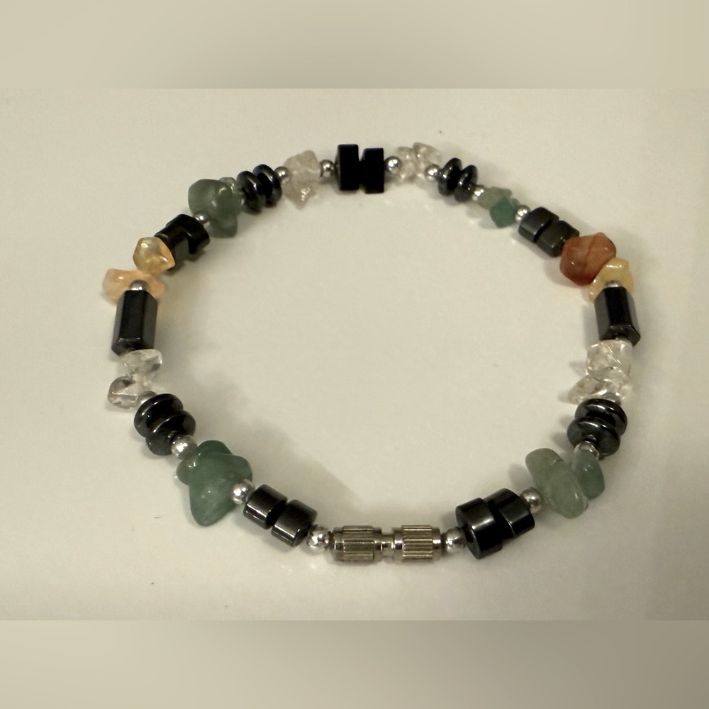 Gemstone Chip Handcrafted Natural Stone 7” Bracelet - Picture 4 of 4